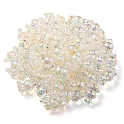 UVメッキレインボー虹色透明アクリルバブルビーズ  兎  透明  18x12x10mm  穴：2mm&nbsp;OACR-C007-02B