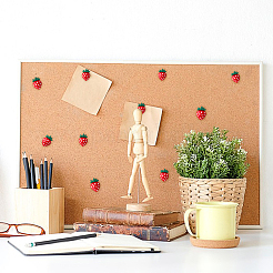 Strawberry Opaque Resin Map Pins&nbsp;AJEW-AB00158
