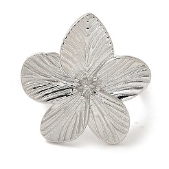Flower Rack Plating Brass Cuff Rings for Women&nbsp;RJEW-G323-07P