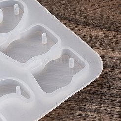 DIYペンダントシリコンモールド  レジン型  混合図形  ホワイト  126x161x6mm  穴：1.5mm&nbsp;SIMO-P015-01