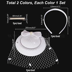2 Sets 2 Colors Mesh Veil Hair Bands&nbsp;MRMJ-GA0001-23