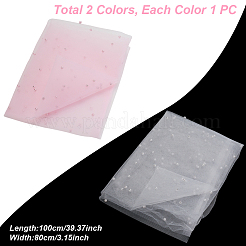 2Pcs 2 Colors Pearl Nylon Mesh Fabric&nbsp;DIY-GA0007-69