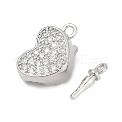 Brass Micro Pave Clear Cubic Zirconia Box Clasps&nbsp;KK-P291-44P