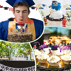 Paper Graduation Party Centerpiece Sticks&nbsp;DIY-WH0588-94C