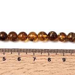 天然琥珀ビーズ連売り  ラウンド  スムーズ  シエナ  6.5~7mm  穴：0.6mm  約58個/連  14.76''~14.96'（37.5~38センチメートル）&nbsp;G-K376-H02-01