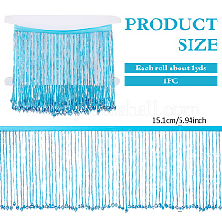 1 Yard Polyester Lace Ribbon with Glass Beads Tassel&nbsp;OCOR-NB0002-13A