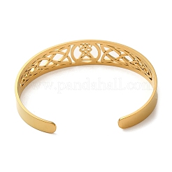 304 Stainless Steel Hollow Cuff Bangles&nbsp;BJEW-Z022-02G