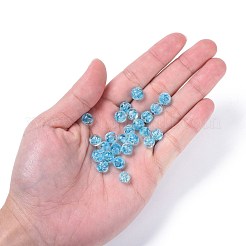 手作り蓄光ランプワークビーズ  ラウンド  ディープスカイブルー  8mm  穴：1mm&nbsp;LAMP-R125-8mm-04