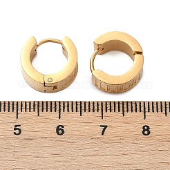 304ステンレススチール研磨効果フープピアス  イオンプレーティング（ip）  ゴールドカラー  13.5x6mm&nbsp;EJEW-M001-39G