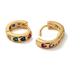Rack Plating Brass Micro Pave Cubic Zirconia Hoop Earrings&nbsp;EJEW-L224-57G-01