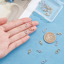 真鍮チューブベイル24色2個  ループベイル  オーバル  長持ちメッキ  プラチナ·ゴールデン  12x5x1mm  穴：5x2mm  12個/カラー&nbsp;KK-PH0002-35