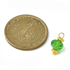 20色のガラスチャーム20個。  金色の真鍮ループ付き  多面カット双円錐形  ミックスカラー  13x7.5mm  穴：2.5mm  1pc /カラー&nbsp;PALLOY-JF02222