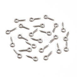 変色しない304ステンレススチールのスクリューアイピンペグベイル  片穴パーツ用  ステンレス鋼色  10x4x1mm  穴：2mm  ピン：1mm&nbsp;X-STAS-E044-07P-02