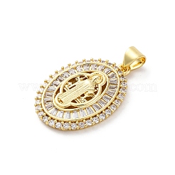 Brass Micro Pave Cubic Zirconia Pendants&nbsp;KK-S510-44G-02