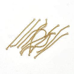 真鍮製ボールチェーンリンクコネクター  18KGP本金メッキ  55x2x2mm  穴：1mm&nbsp;X-KK-T032-176G