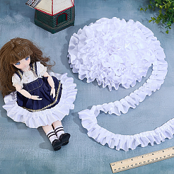 サテンのリボン  洋服アクセサリー用  ホワイト  0.5x40mm  約21.87ヤード（20m）/ロール&nbsp;SRIB-WH0030-01B