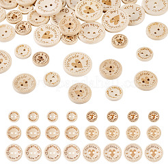 120Pcs 6 Styles Wooden Buttons&nbsp;BUTT-TA0001-33