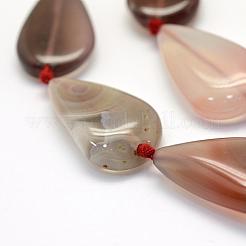 天然南赤瑪瑙ビーズ連売り  ティアドロップ  22.5~24.5x14~15x6~8mm  穴：1mm  約16個/連  16.5インチ（42cm）&nbsp;G-E395-03A