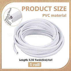 PVC製車ドア衝突防止ストリップ  ホワイト  10x5.5mm  6 m /ロール&nbsp;FIND-WH0139-924D