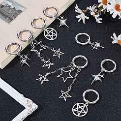 8Pcs 4 Styles Star Brass & Alloy Shoe Charms&nbsp;HJEW-BM0001-04