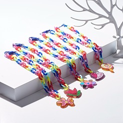 Lovely Opaque Acrylic Pendant Necklace for Teen Girl Women&nbsp;NJEW-JN03752