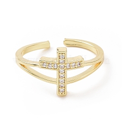 Brass Micro Pave Cubic Zirconia Rings&nbsp;RJEW-E072-01G