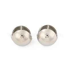 女性のための真鍮のフープピアス  ラウンド  プラチナ  16x17.5mm&nbsp;EJEW-U041-03P