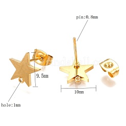 Ion Plating(IP) 304 Stainless Steel Stud Earring Findings&nbsp;STAS-CJ0001-199
