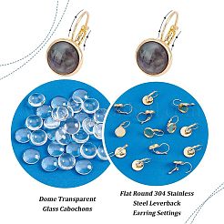 DIY Flat Round Blank Dome Earring Making Kit&nbsp;DIY-UN0003-78