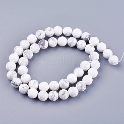 天然石ハウライトビーズ連売り  ラウンド  8mm  穴：1mm  約45~47個/連  15インチ&nbsp;G-I107-8mm
