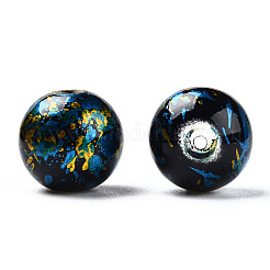 Mixed Style & Mixed Color Round Spray Painted Glass Beads&nbsp;DGLA-X0003-12mm