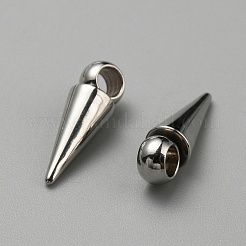 ステンレスペンダント201個  コーン/スパイクチャーム  ステンレス鋼色  15.5x5mm  穴：3mm&nbsp;STAS-WH0044-28B-P