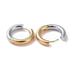 Two Tone 304 Stainless Steel Hinged Hoop Earrings for Women&nbsp;EJEW-A073-01C
