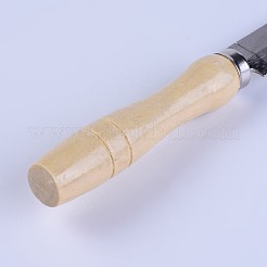 チタンプレートスチールダイヤモンドファイル  木製ハンドル付き  ステンレス鋼色  18.3x2.1cm&nbsp;LS-TOOL-WH0101-03