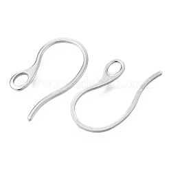 変色しにくい304ステンレススチール製ピアスフック  耳ワイヤー  水平ループ付き  ステンレス鋼色  22.5x1mm  穴：3.5x2.2mm  19ゲージ  ピン：1.1x0.9mm&nbsp;STAS-I179-04P