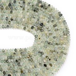 天然石プレナイトビーズ連売り  ロンデル  多面カット  7.5~8x5.5~6mm  穴：1mm  約78~80個/連  15.20~15.47''（38.6~39.3センチメートル）&nbsp;G-C280-A03-01
