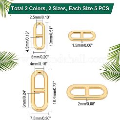 20個 4スタイル 304ステンレススチールコネクタチャーム  オーバル  ゴールデン·ステンレス鋼色  13~18.4x5~7.5x1.5~2mm  穴：4x6mm  5個/スタイル&nbsp;STAS-UN0036-86