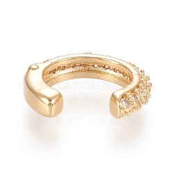 Brass Micro Pave Clear Cubic Zirconia Cuff Earrings&nbsp;X-EJEW-M195-07G