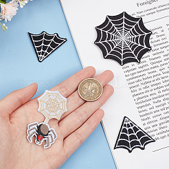 8Pcs 4 Styles Halloween Spider Web Computerized Embroidery Cloth Iron on/Sew on Patches&nbsp;DIY-WR0003-64