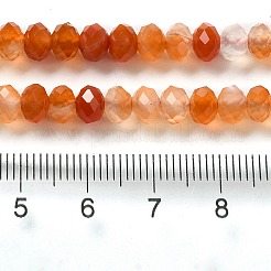 天然バンド /縞aビーズ連売り  染め＆加熱  ファセットロンデル  チョコレート  6x4mm  穴：1.2mm  約102個/連  15.35''（39センチメートル）&nbsp;G-E605-A02-01H