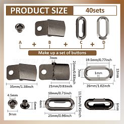 40Sets Iron Baseball Hat Cap Buckle Strap Clasp Clip Kit&nbsp;FIND-BC0014-10B