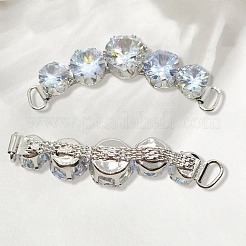 2Pcs Brass Micro Pave Cubic Zirconia Shoes Buckle Clips&nbsp;KK-DJ0001-20