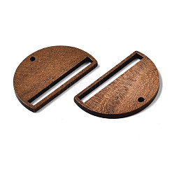 ウォールナットウッドペンダント  半円/半円  キャメル  19x30x2mm  穴：1.8mm&nbsp;WOOD-S054-44
