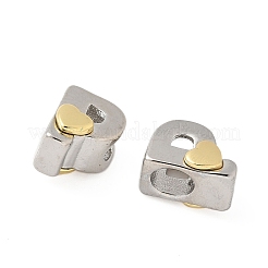 真鍮ビーズ  カドミウムフリー＆鉛フリー  プラチナ·ゴールデン  文字p  11x8x7.5mm  穴：5x4mm&nbsp;KK-S337-10GP-P