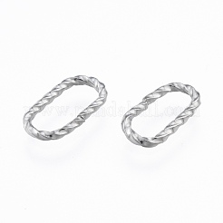 変色しない304ステンレススチール製リンクリング  クイックリンクコネクター  ツイストオーバル  ステンレス鋼色  12x6x1mm  内径：4x12mm&nbsp;STAS-N092-166