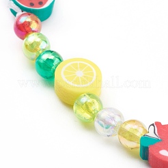 Polymer Clay Fruit Beaded Mobile Straps&nbsp;HJEW-JM00415