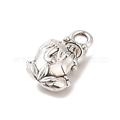 チベット風合金チャーム  カドミウムフリー＆鉛フリー  カエル  アンティークシルバー  14x8x4mm  穴：1.8mm&nbsp;TIBE-Q090-07AS