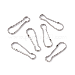 変色しない304ステンレススチール製プッシュゲートスナップキーチェーン留め具  ステンレス鋼色  25.5x8.5x2mm&nbsp;STAS-G291-05P