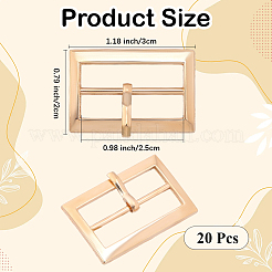 合金ベルトバックル20個  トライグライドアジャスターバックル  長方形  ゴールドカラー  30x20mm&nbsp;FIND-CL0001-37G