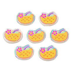 透明プリント アクリル カボション  ドリンク  ゴールド  20x22x2.5mm&nbsp;TACR-N016-35